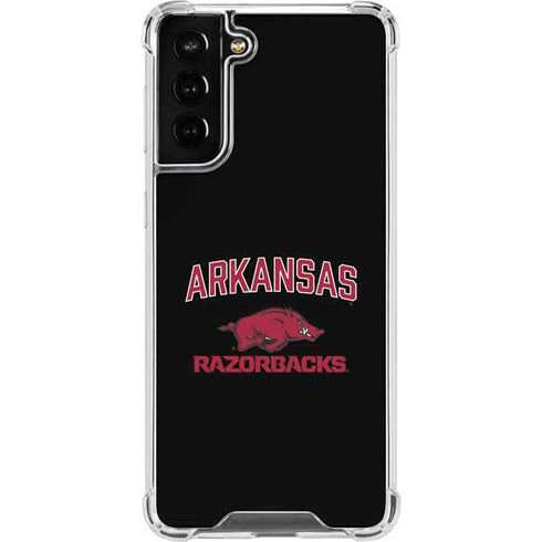 University of Arkansas-Fayetteville Razorbacks Black Galaxy S21 FE Clear Case